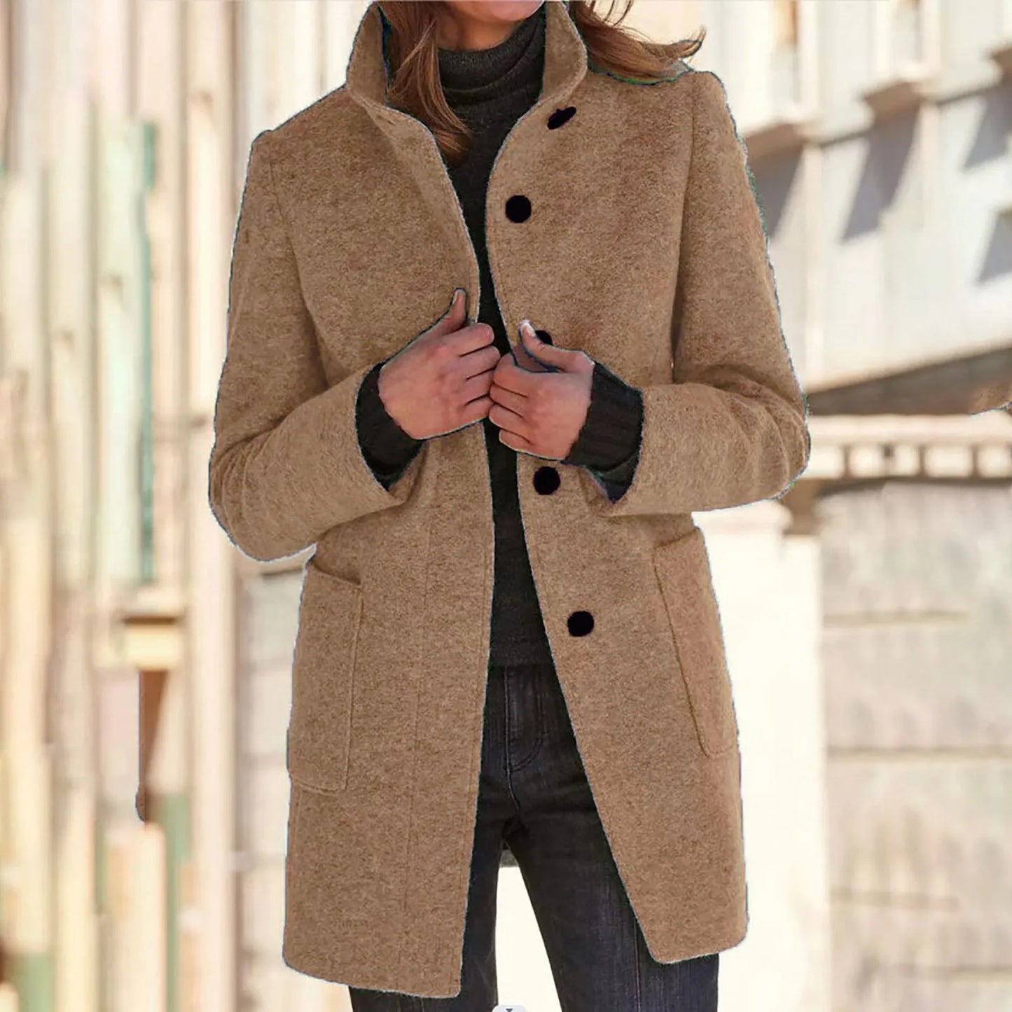 VICTORIA™ | ABRIGO CÓMODO DE MUJER CON CUELLO ALTO