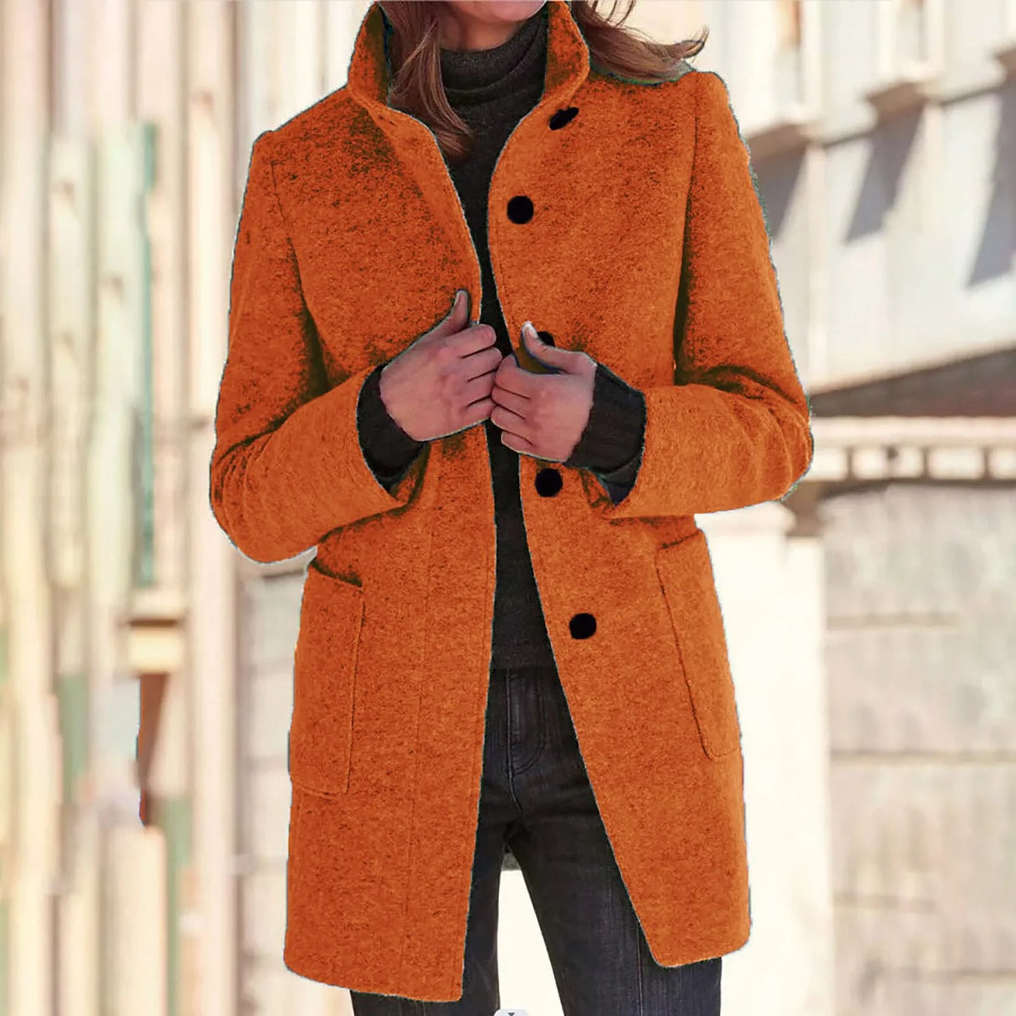 VICTORIA™ | ABRIGO CÓMODO DE MUJER CON CUELLO ALTO