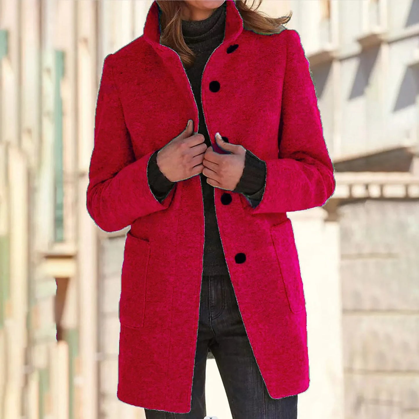 VICTORIA™ | ABRIGO CÓMODO DE MUJER CON CUELLO ALTO