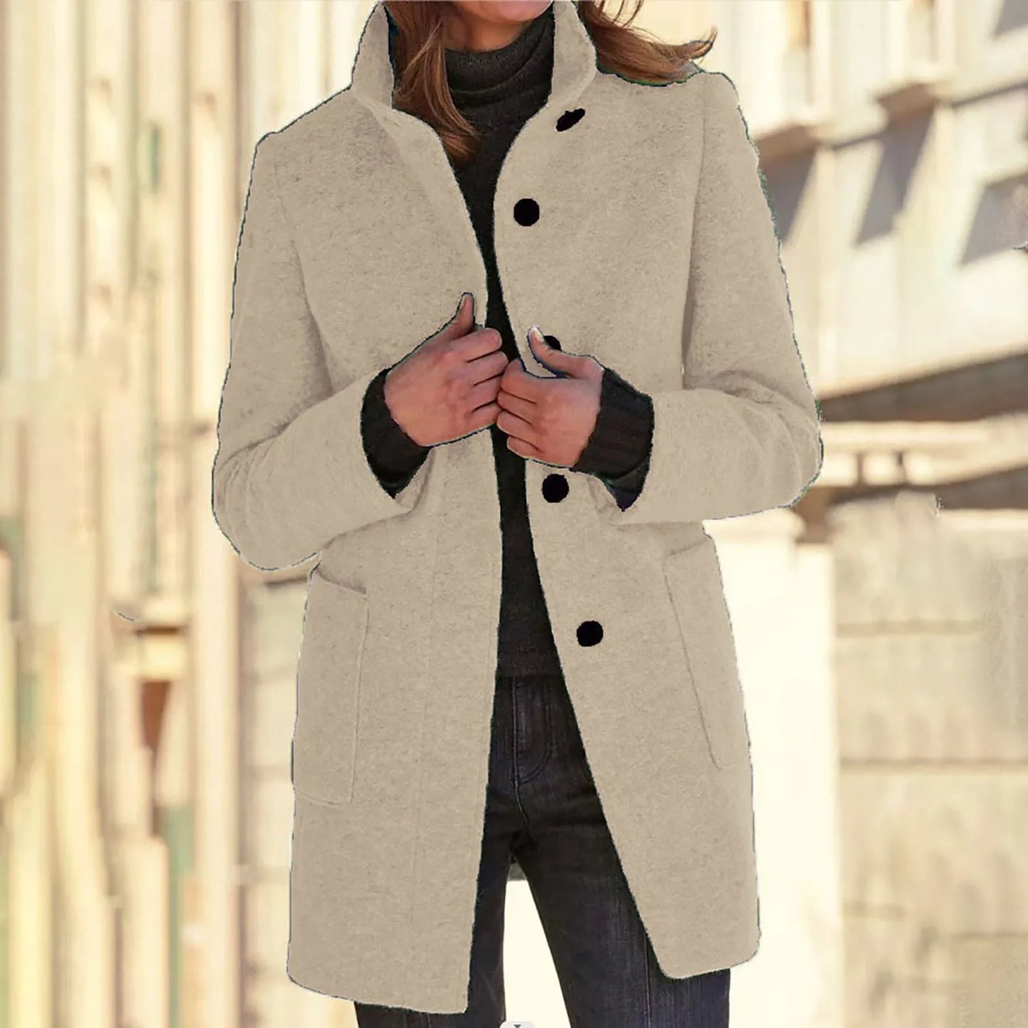 VICTORIA™ | ABRIGO CÓMODO DE MUJER CON CUELLO ALTO