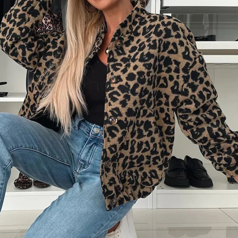 LEONOR™ | ABRIGO CON ESTAMPADO DE LEOPARDO