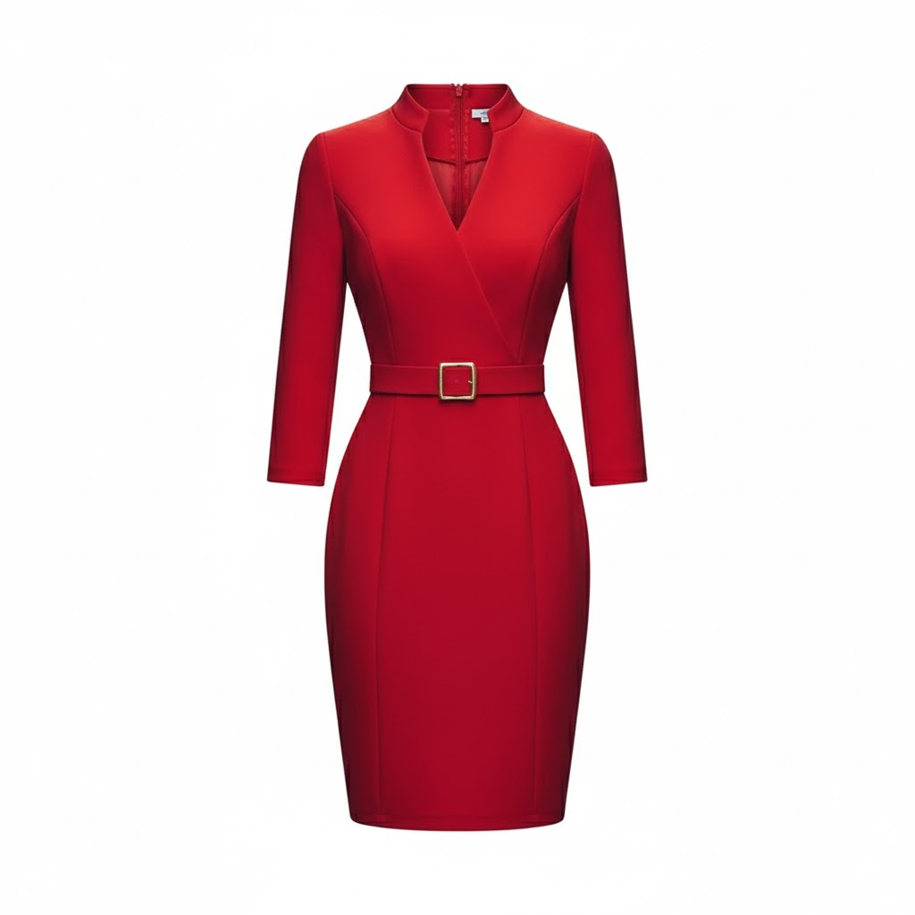 TERESA™ | VESTIDO REFINADO CON CINTURÓN Y CUELLO